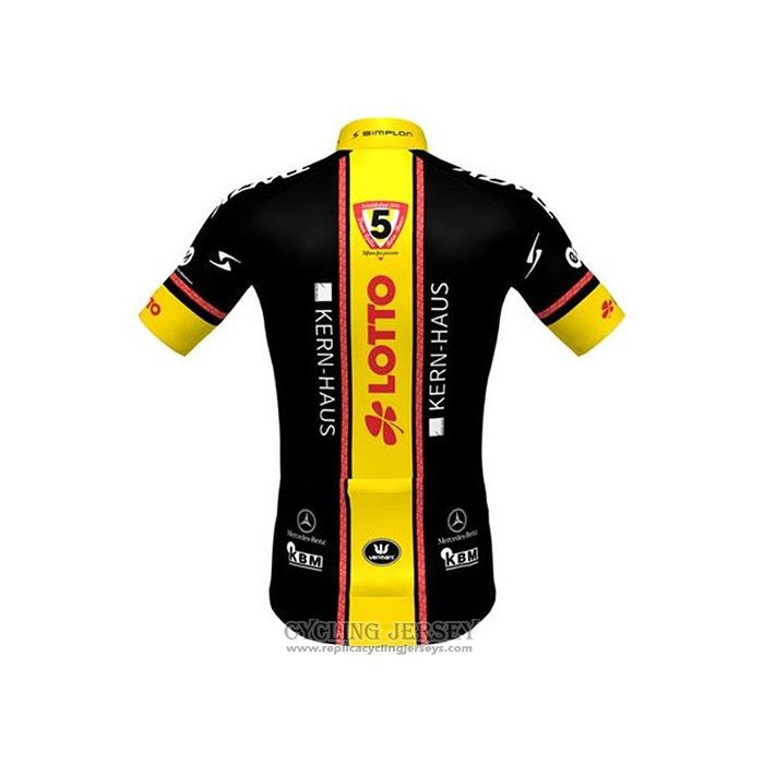 2020 Cycling Jersey Lotto-kern Haus Black Yellow Short Sleeve And Bib Short